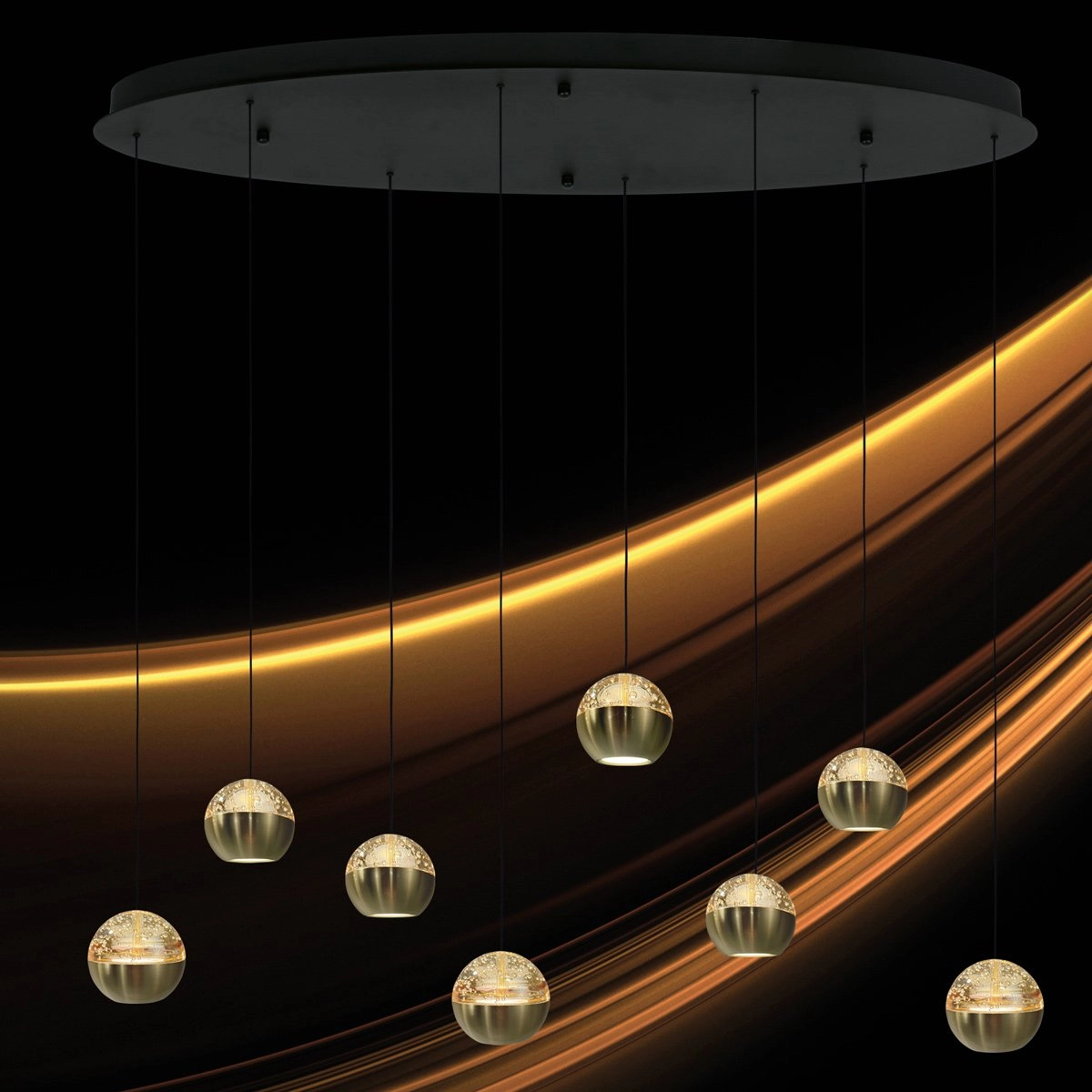 Lampe suspendue ovale Belluno LED 8 lumières - laiton Steinhauer 8712746183993