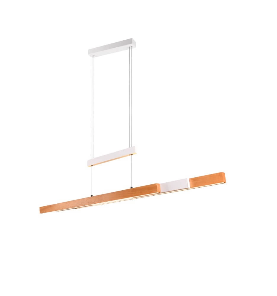 Lampe suspendue de bureau Trajan avec aspect bois et blanc