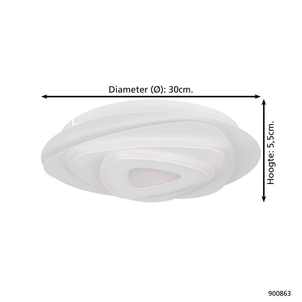 Plafonnier LED blanc Palagiano Ø 30 cm Eglo 9008606264087