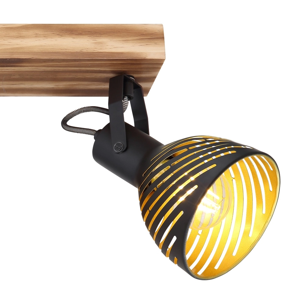 Lampe de plafond Lenna Bois 3 clairs avec noir Globo 9007371425686