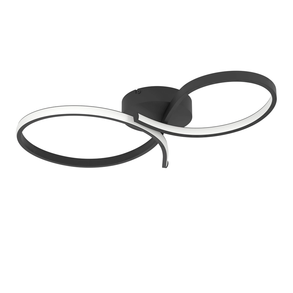 Lumière LED moderne de plafond Serpins 60 cm - noir