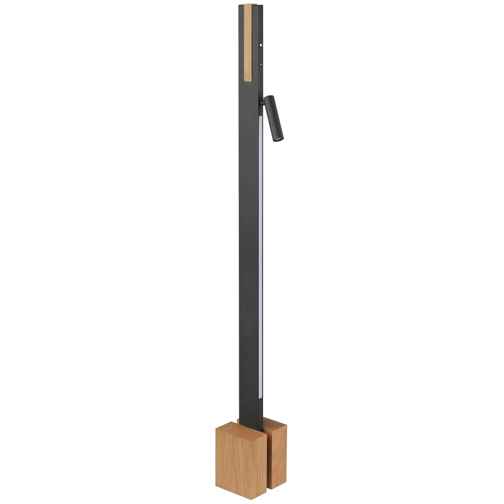 Lampadaire de conception Streamline noir avec bois Brilliant 4004353463624