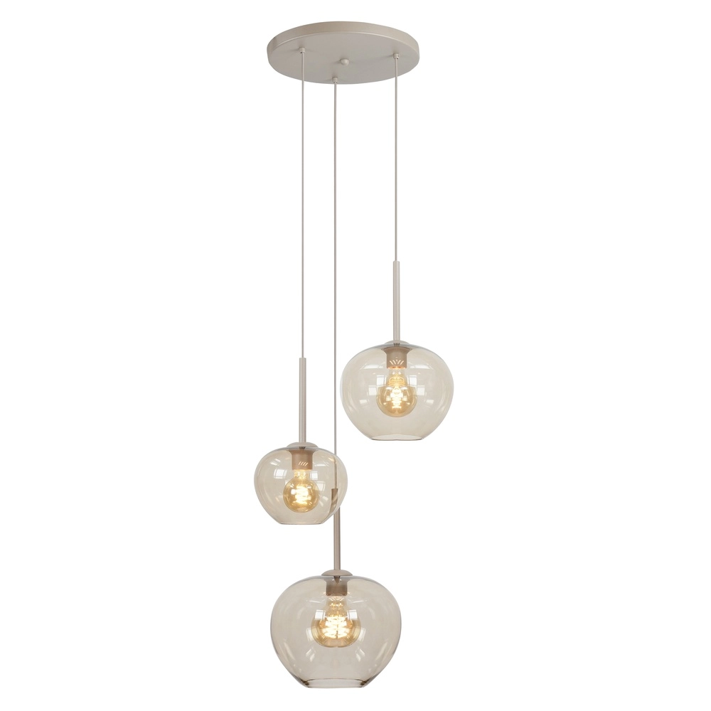 Lampe pendante de conception Fantasy brun sable à 3 lumières