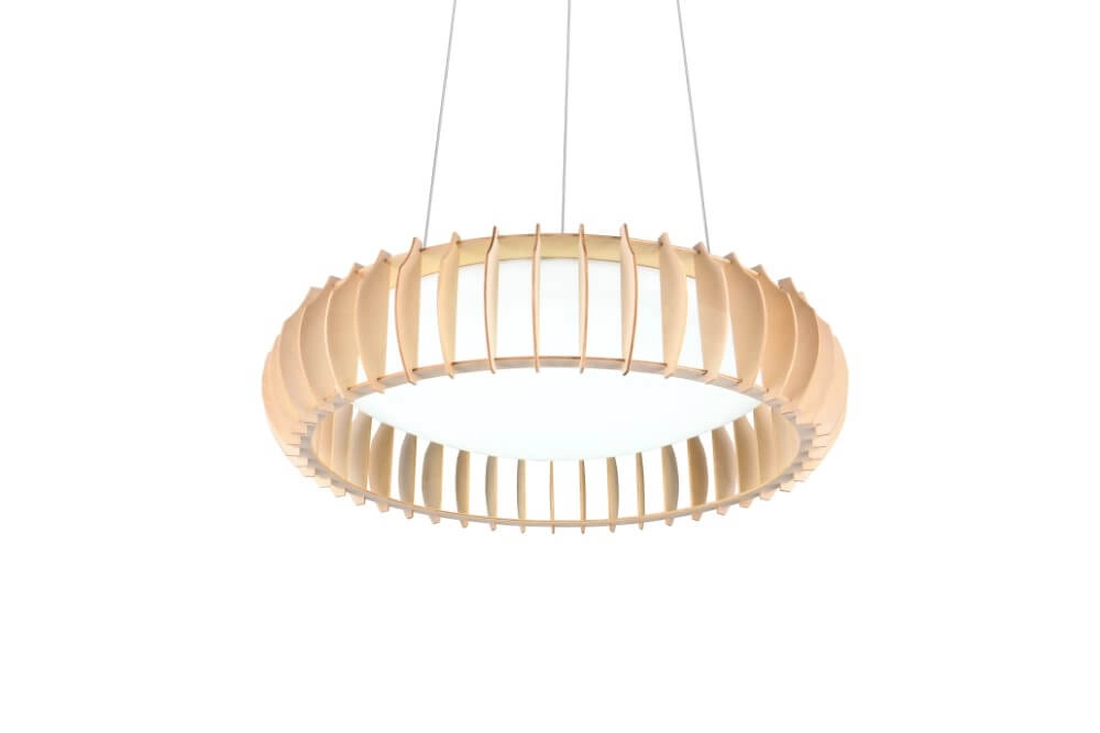 Lampe suspendue en bois Monte Ø60cm Trio 4017807600100