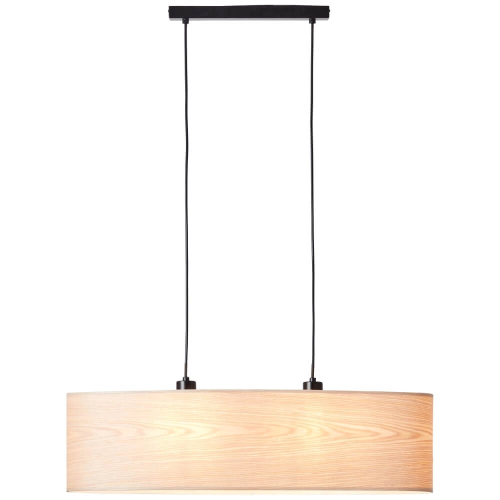 Lampe suspendue Ovale Romm noir avec du bois marron Lampe suspendue Ovale Romm noir avec du bois marron