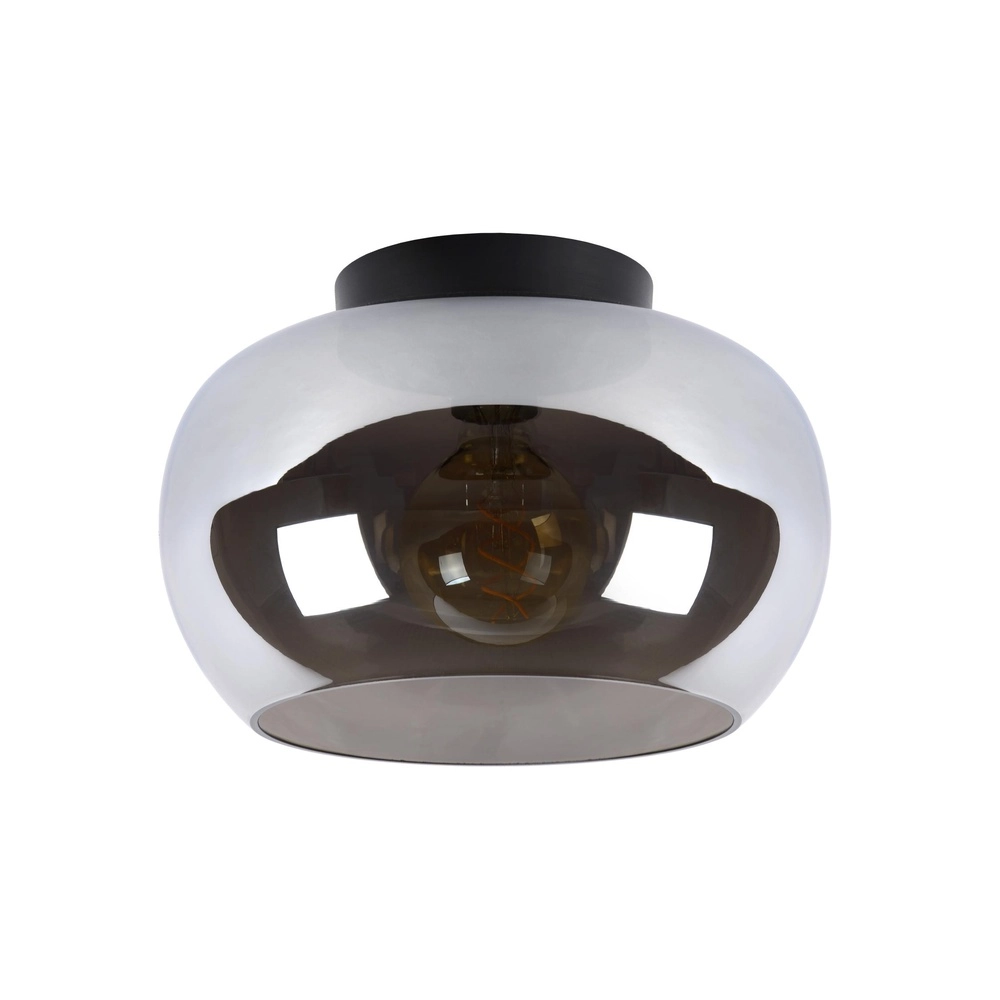 Lampe de plafond Judi noir avec verre fumé