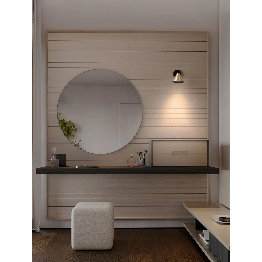 Applique murale Conico Single noir avec or Lyora 5212017475374