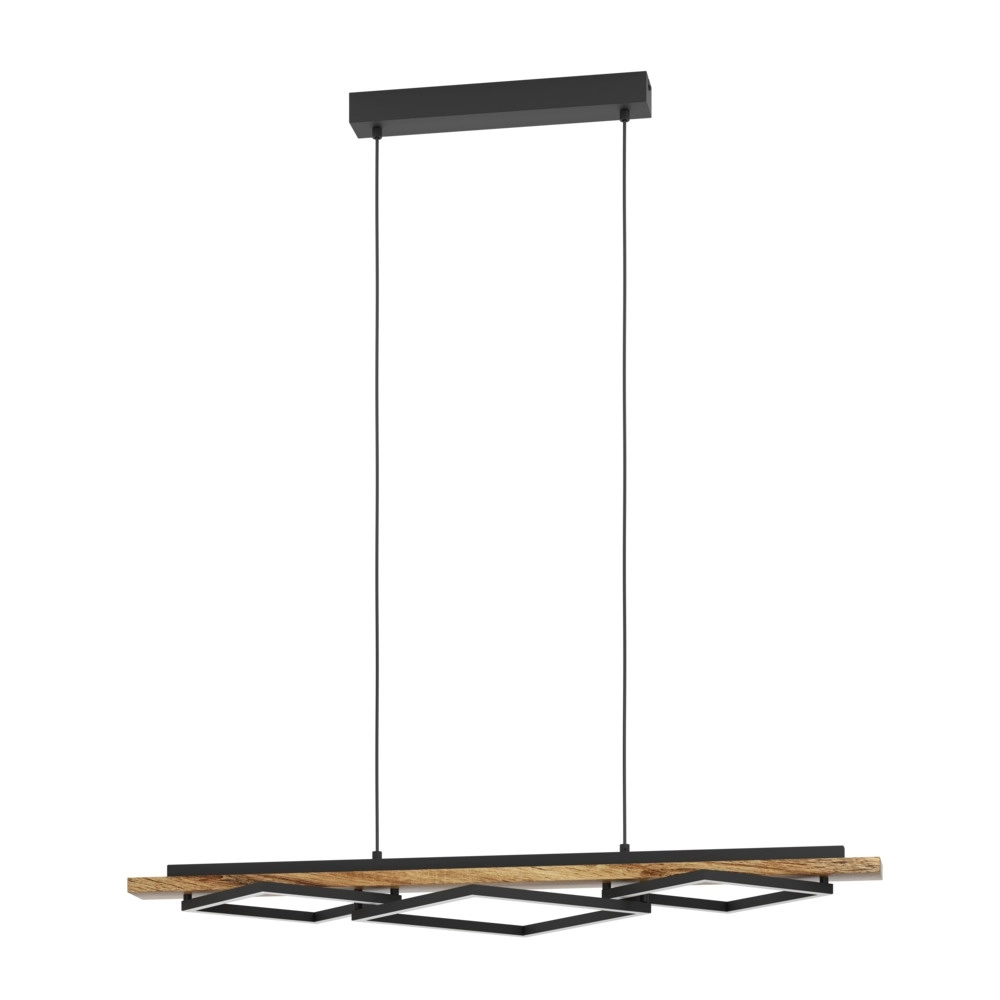 Suspension design Boyal noir avec bois foncé