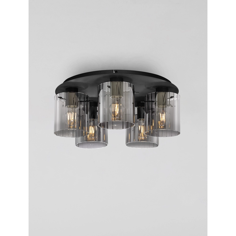 Plafonnier design Mirbi 5 lumières noir Plafonnier design Mirbi 5 lumières noir
