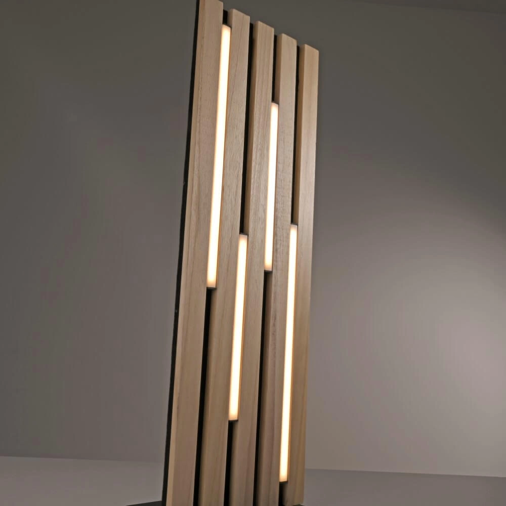 Lampe de table en bois Q-Akustik réglable Paul Neuhaus 4012248385395