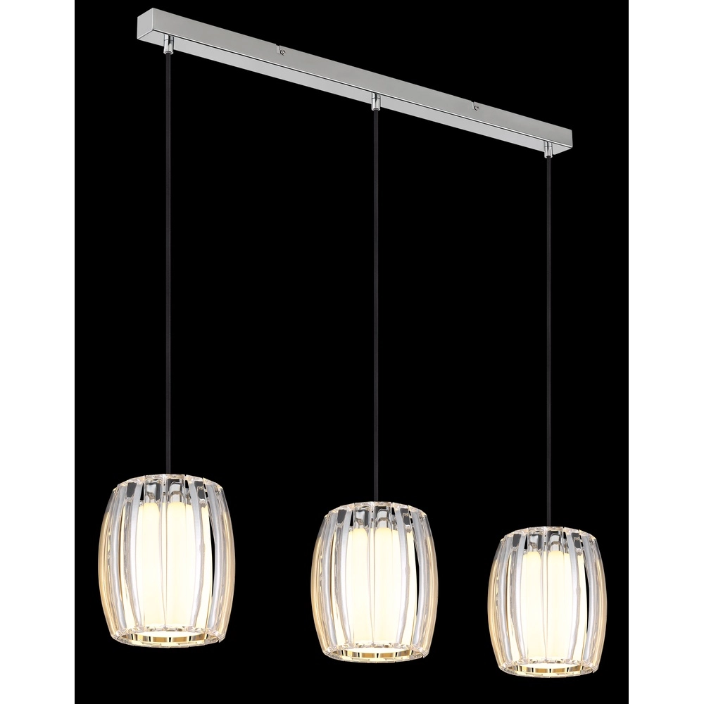 Lampe pendante à 3 lampes Maribel Droit chromé Globo 9007371592098