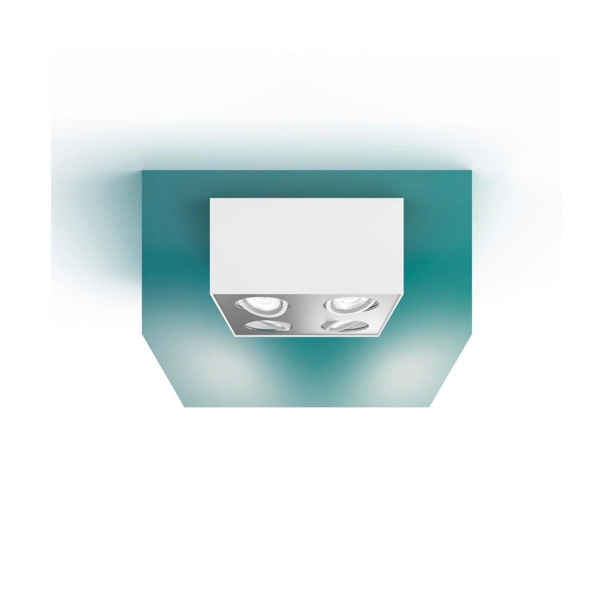 spot Box 4 lumières blanc Philips 8718696164549