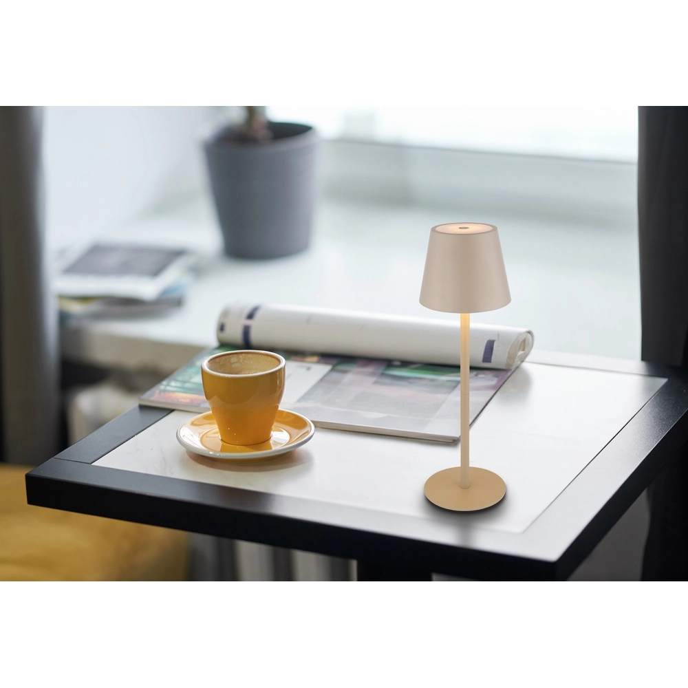 Lampe de table moderne Vannie I Brun sable également rechargeable pour bouteille Globo 9007371468805