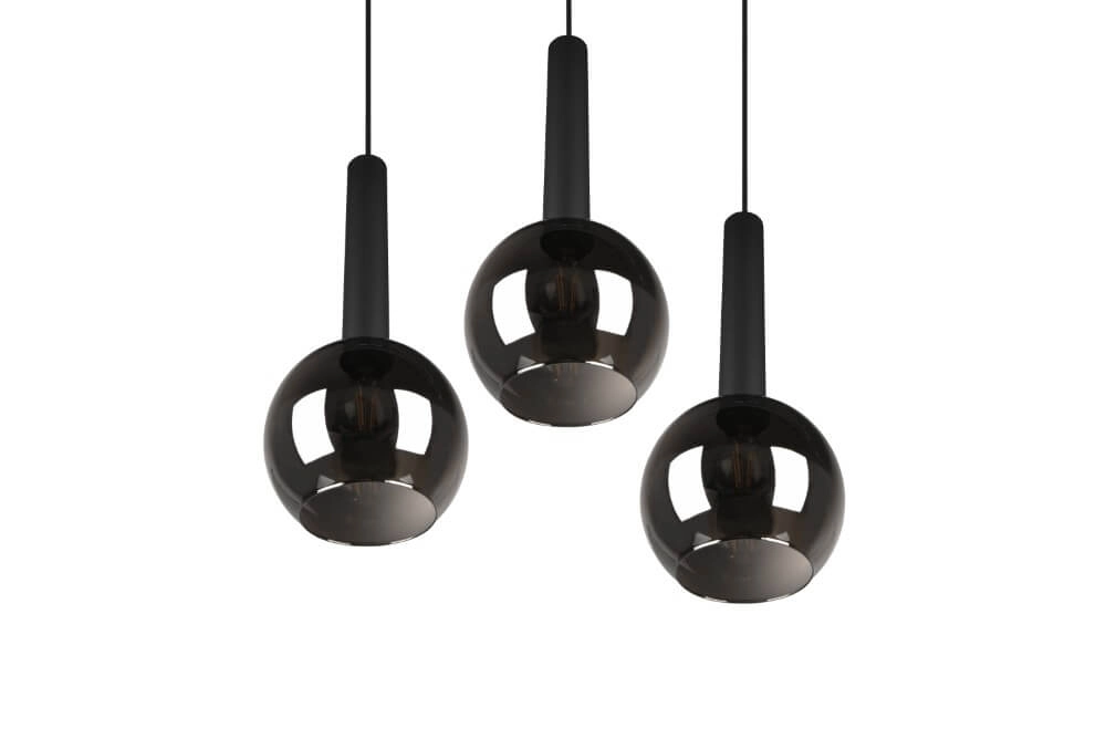 Lampe suspendue 3 lumières Clayton noir Trio 4017807522488