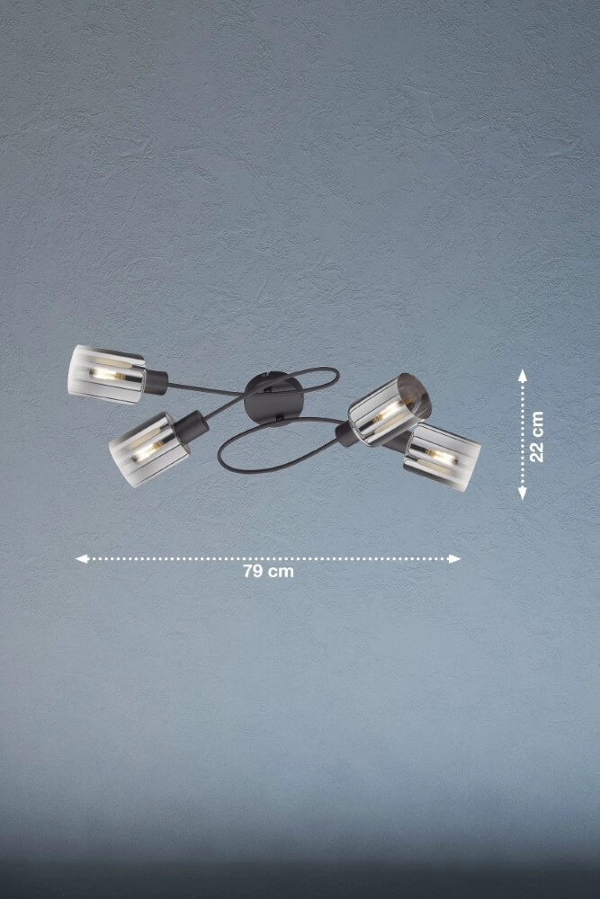 Plafonnier Iska 4 lumières Fischer & Honsel 4003694213219