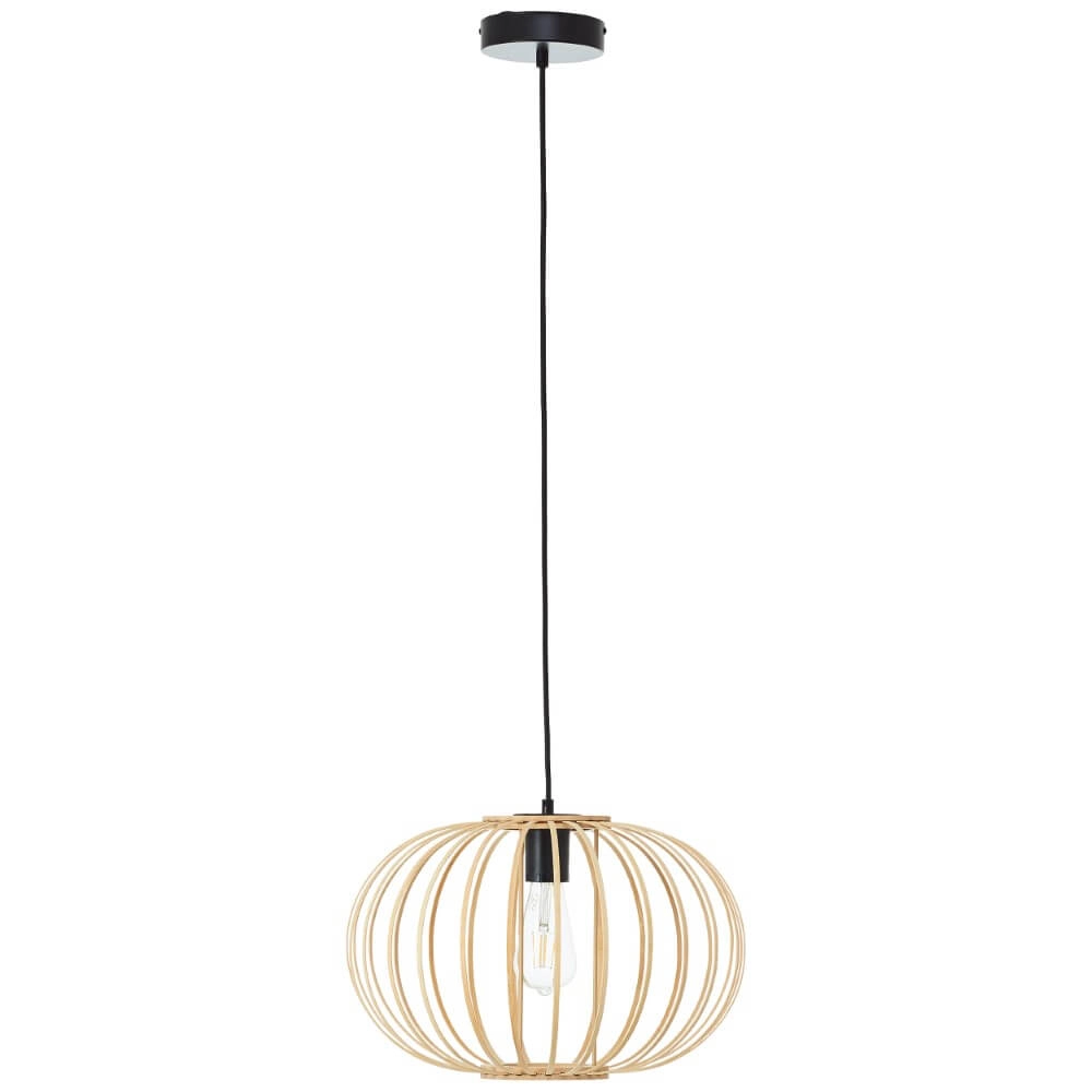 Lampe suspendue en bois Enca Ø40cm Brilliant 4004353428463