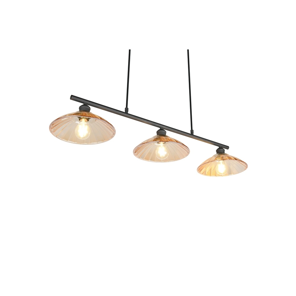 Lampe pendante classique Eluna Noir à 3 lumières Trio 4017807682502