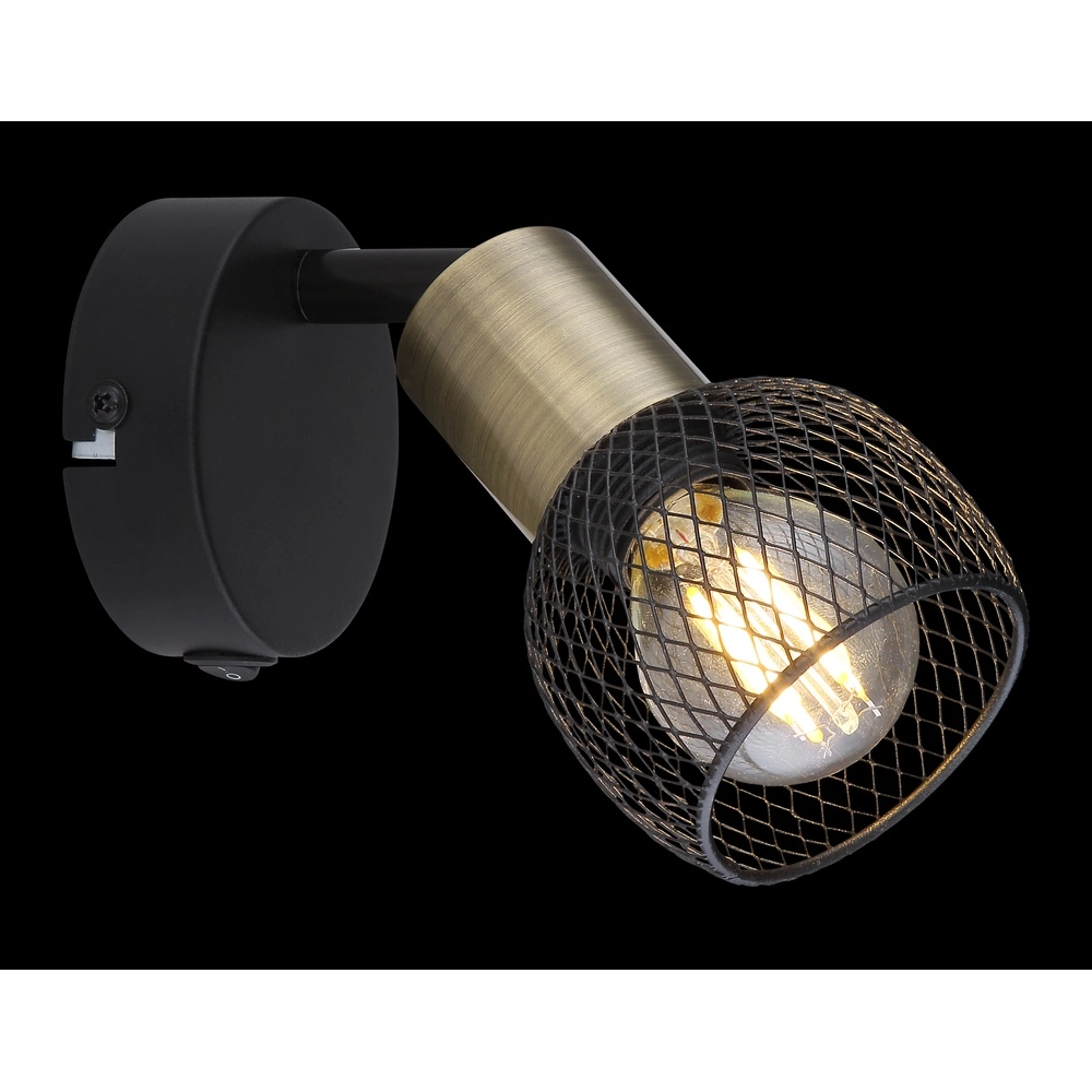 Lampe murale Fiastra noir avec maille Globo 9007371424115