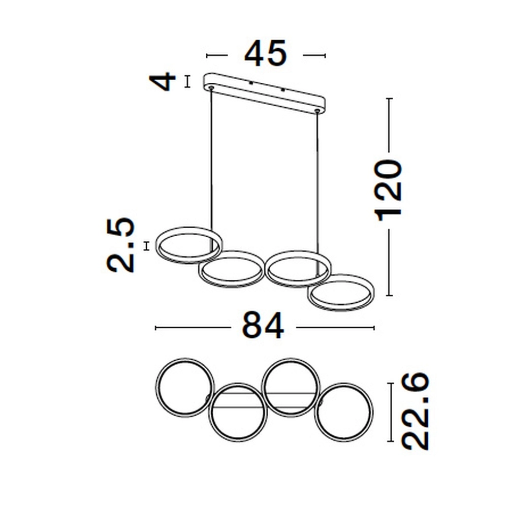 Suspension moderne Magnus Or 84cm Lyora 5212017433190