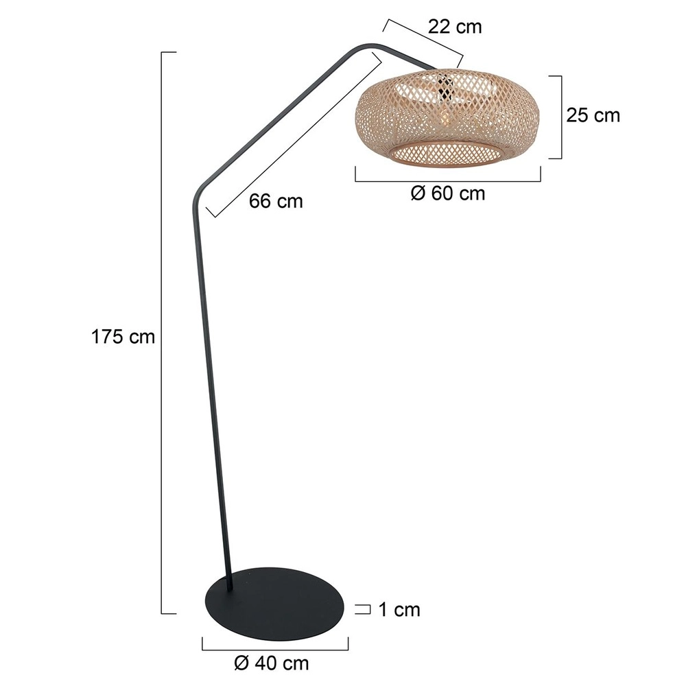 Lampe à arc ZigZag avec capot en rotin Steinhauer 8712746183030