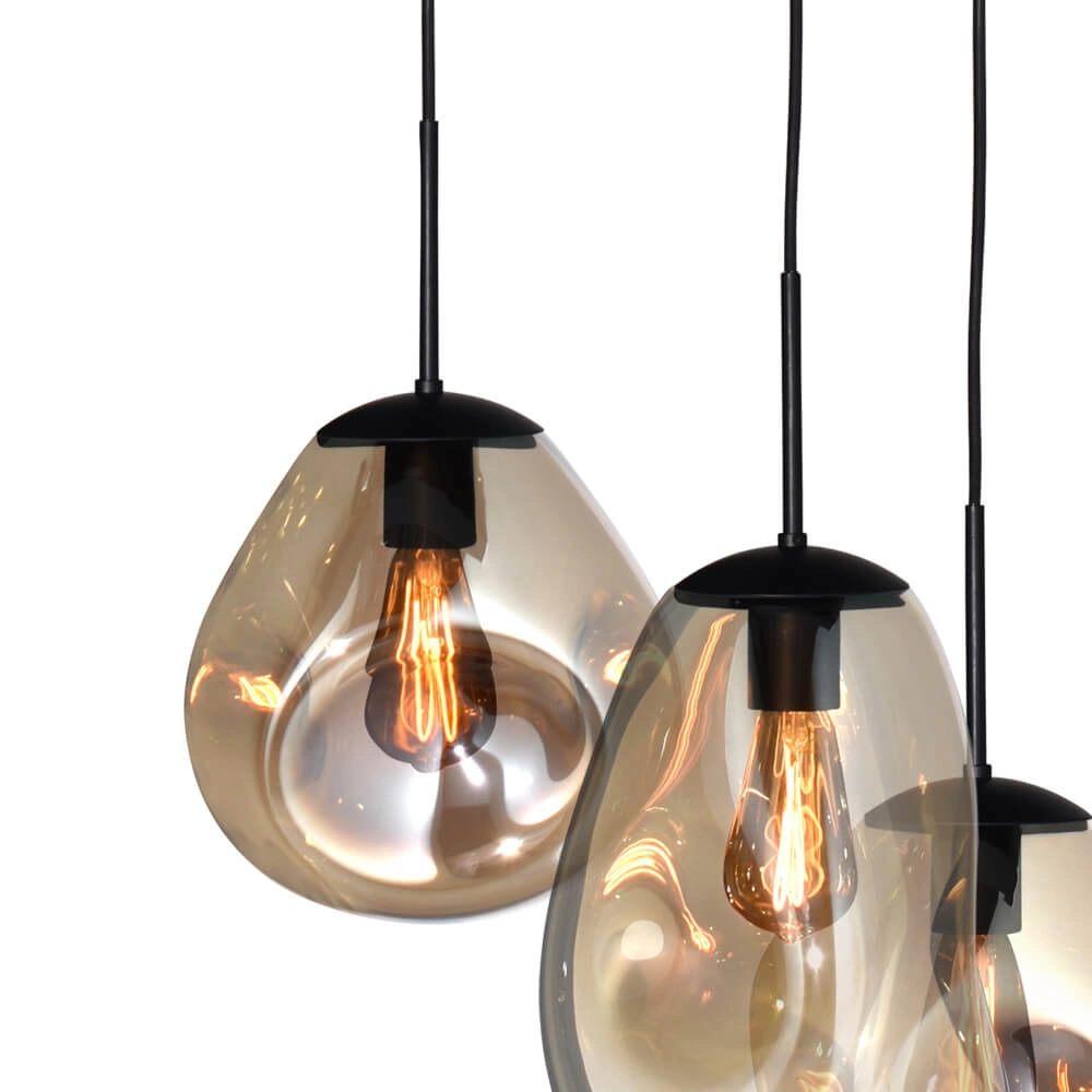 Lampe suspendue Lava Oval 6x verre doré Masterlight 8718121290119