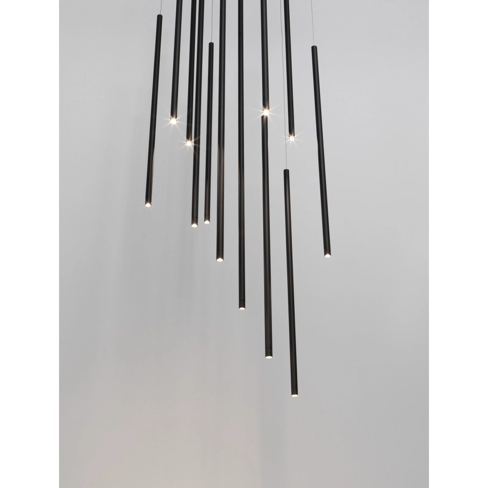 Suspension design Elettra 12 lumières noir Lyora 5212017446060