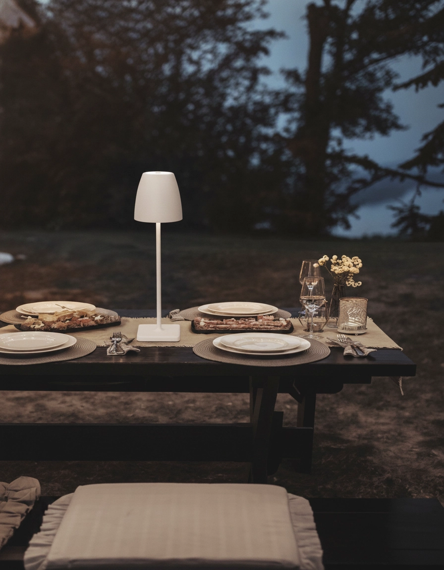 Lampe de table rechargeable Colt 38cm blanc
