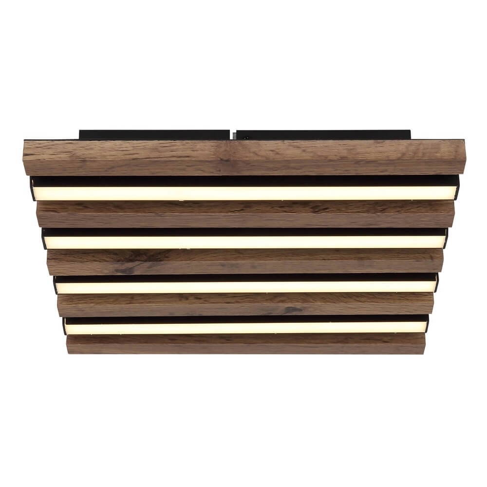 Plafonnier Hayden noir avec carré de bois 30cm Globo 9007371507641