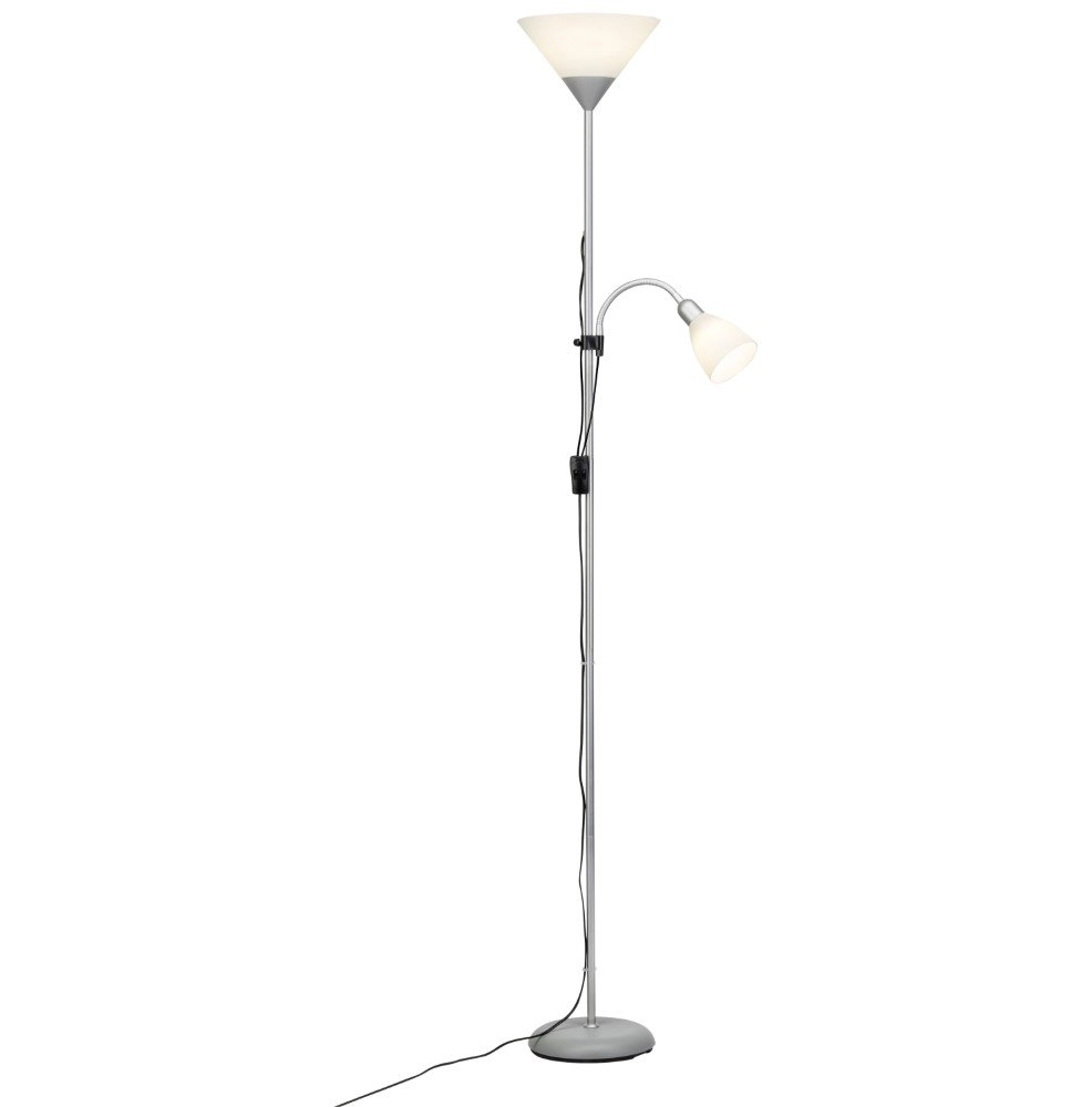Lampadaire Spari Led 2 lumières 180cm métal gris avec blanc Lampadaire Spari Led 2 lumières 180cm métal gris avec blanc