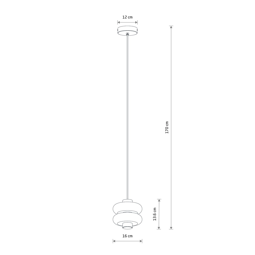 Lampe pendante de conception Lunari Led Ø 16 cm de gris Lyora 5903139119818