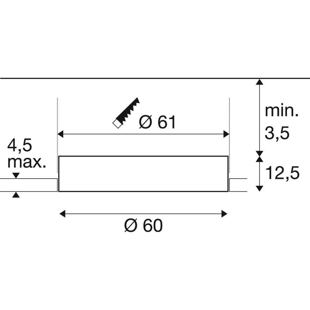 Plafonnier encastré Medo 60 blanc Ø 60cm SLV 4024163297653