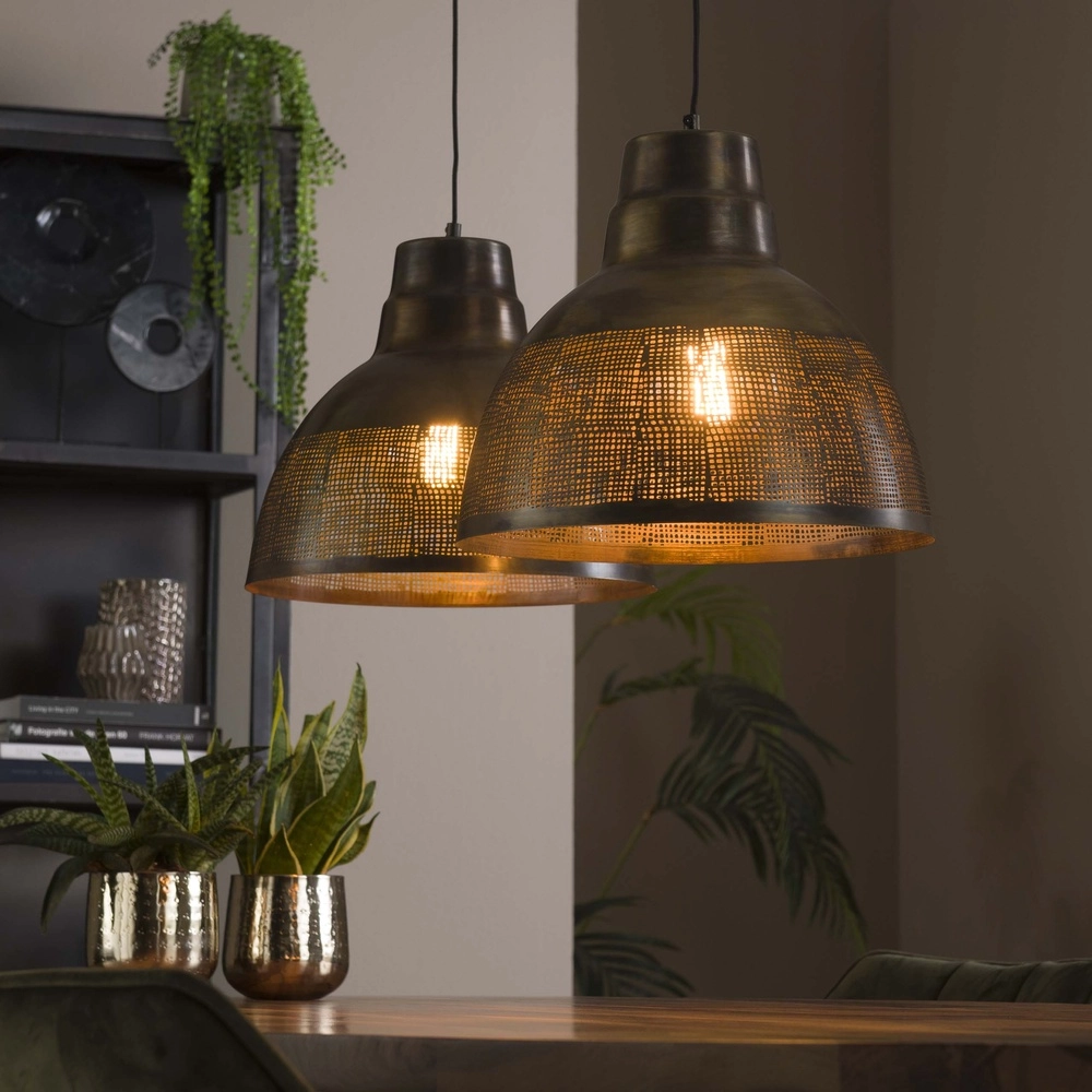 Lampe pendante industrielle Screen 2x Ø 38cm