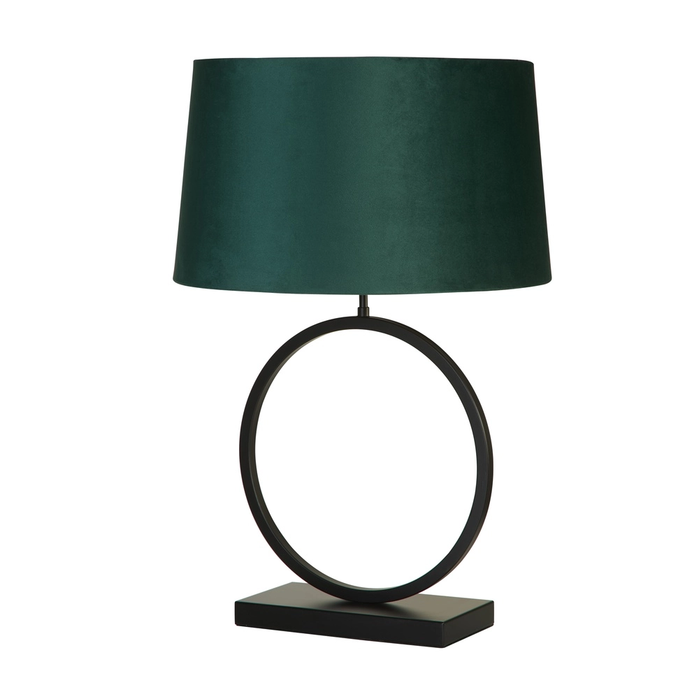 Lampe de table Elegant Noir avec capuche émeraude