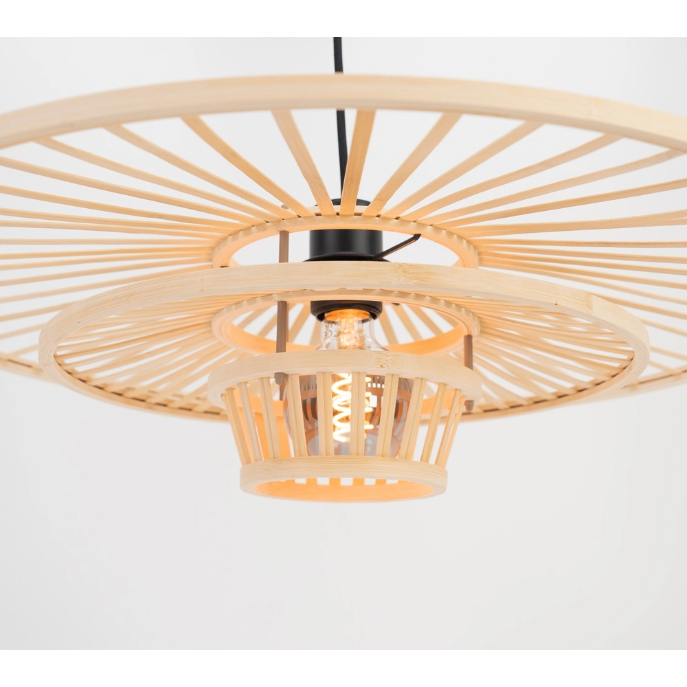 Lampe pendante en bois Lydney Ø 57cm Eglo 9002759440121