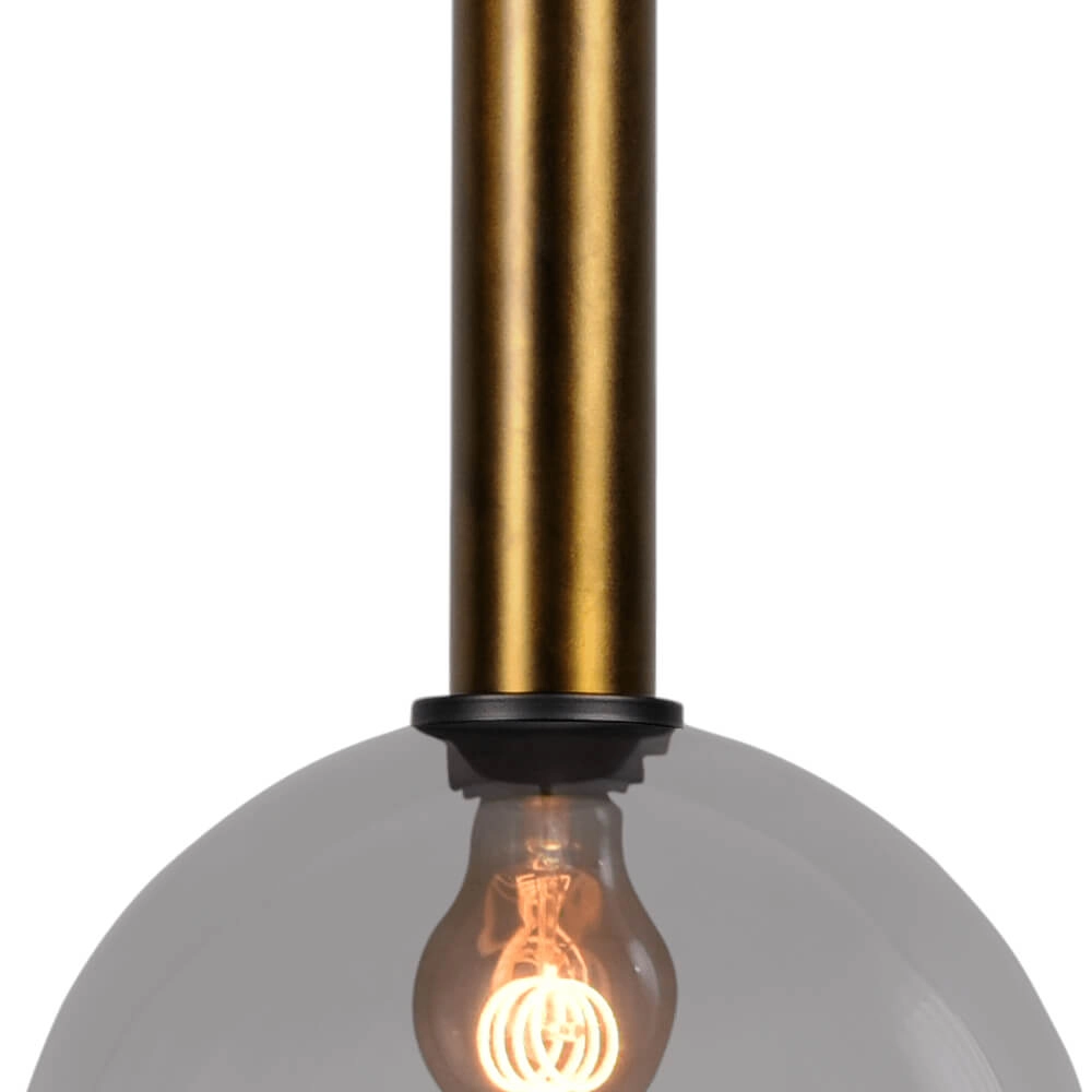 Lampe suspendue Ø 25cm Bella 2 Laiton antique avec verre fumé Masterlight 8718121334097