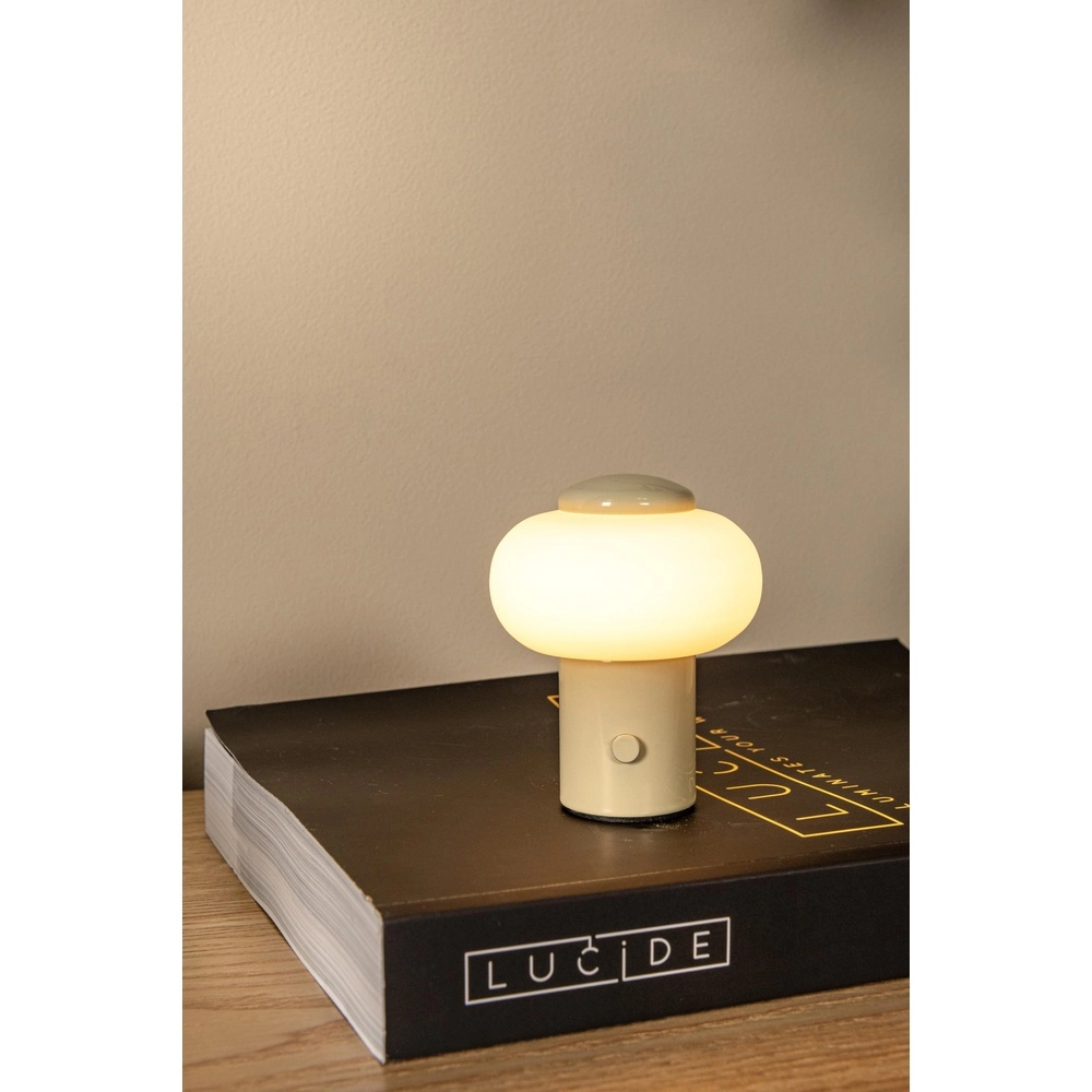 Lampe de table rechargeable Gustav brun sable Lucide 5411212442079