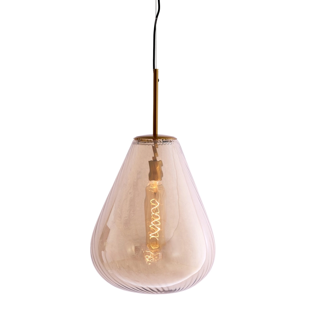 Lampe suspendue en verre Leona Ø 40cm - verre ambré Light & Living 8717807834029