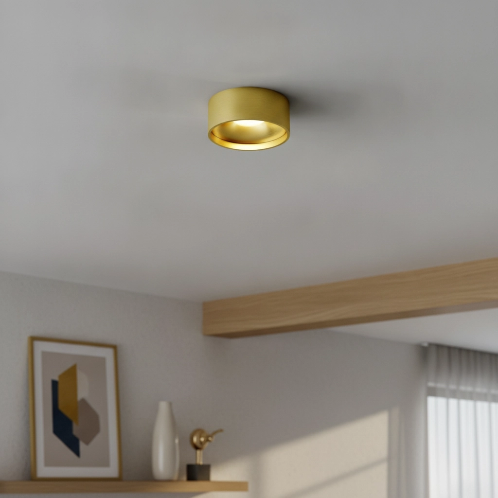 Éclairage de plafond de salle de bain Oran Ø 12cm - Or brossé