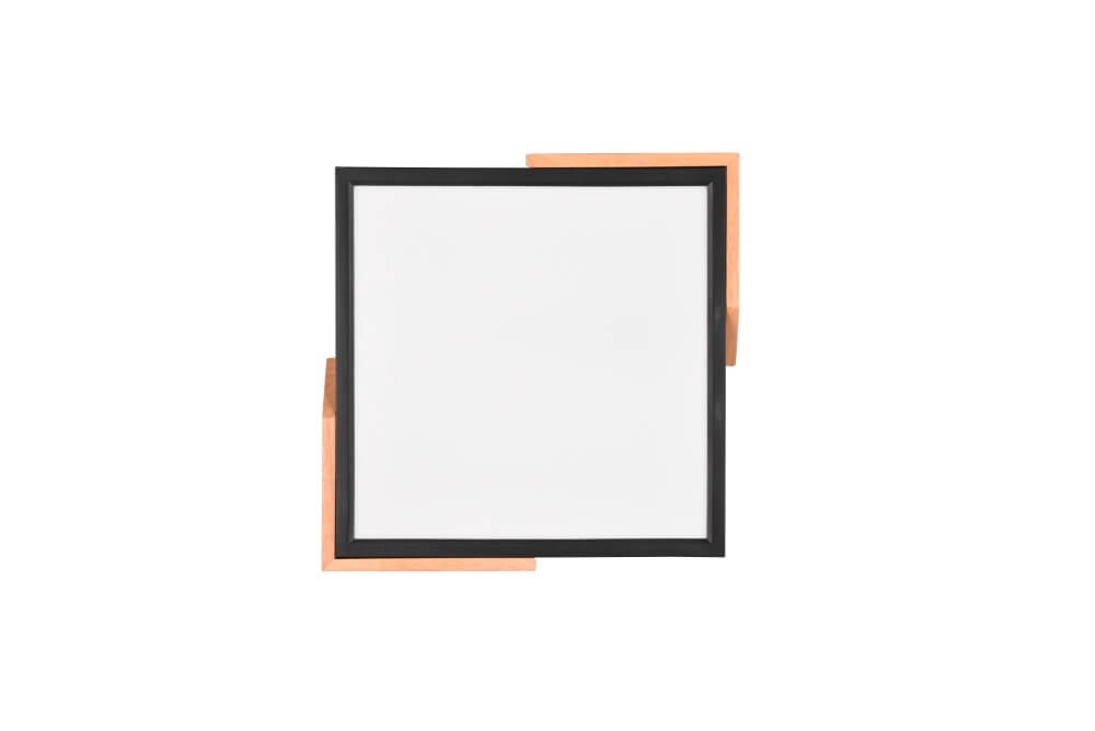 Plafonnier LED noir Meta avec du bois Trio 4017807541380
