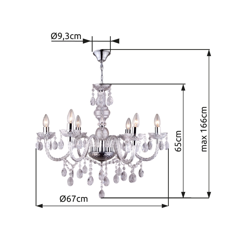 Chandelier Cuimbra I Chrome Globo 9007371182763