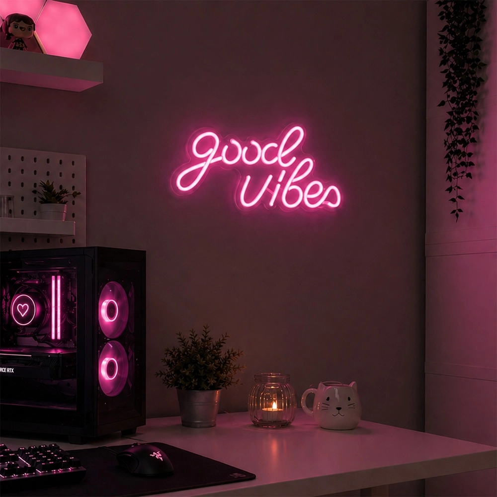 Lampe murale au néon Neon-Tales « Bonnes vibrations » Brilliant 4004353476914