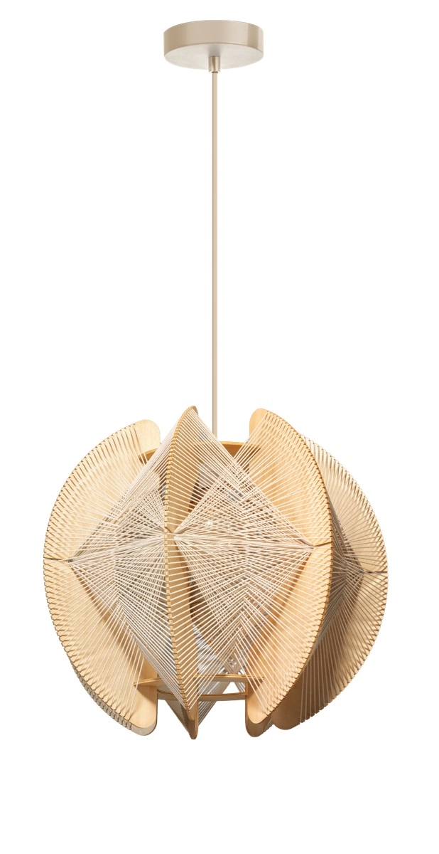 Lampe suspendue en bois avec fils Jessica chêne - Ø 40 cm