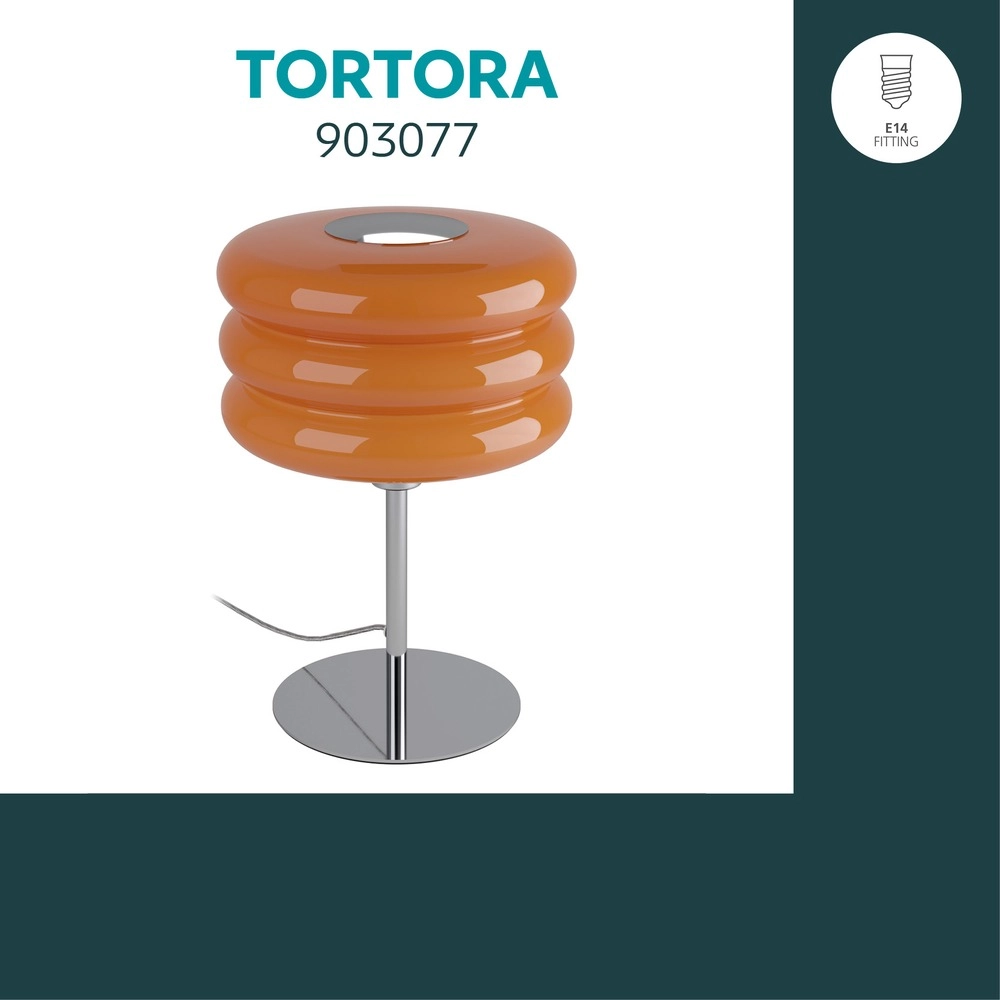 Lampe de table de conception Tortora chrome avec orange Ø 20cm Eglo 9008606405602