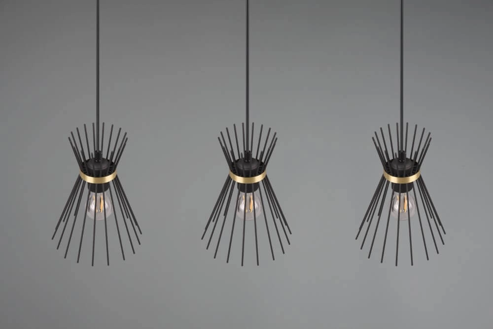 Suspension Rod Design noir 3 lumières Trio 4017807576771