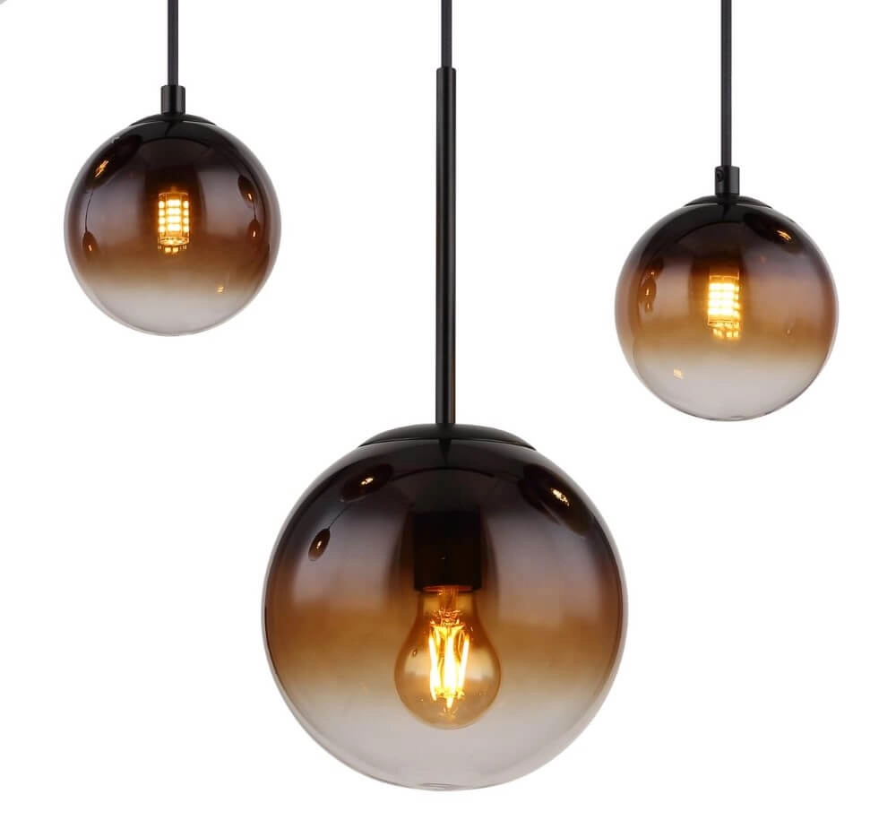 Lampe suspendue noire Hallie avec un verre unique Globo 9007371445929