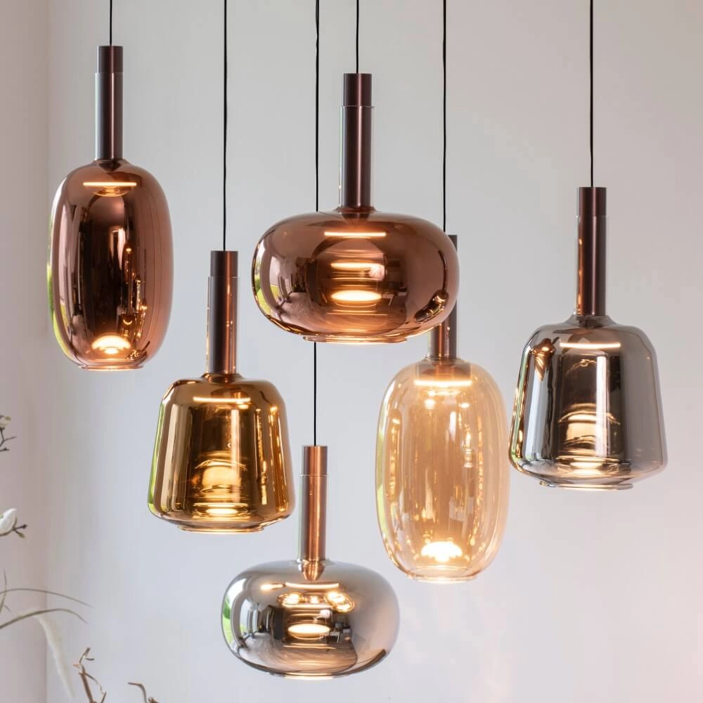 Lampe suspendue joyeuse Irides 6 lumières droites Paul Neuhaus 4012248383674