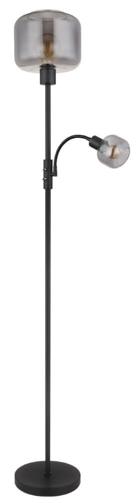 Lampadaire noir Giuseppe verre de fumée Globo 9007371438228