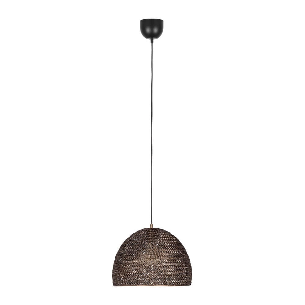 Lampe suspendue en rotin noir Kamara Ø 36 cm Trio 4017807617344