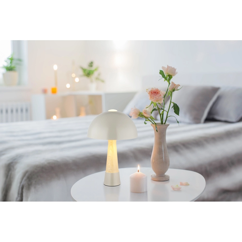 Lampe de table unique Paulin Ø 25cm gris Globo 9007371510801