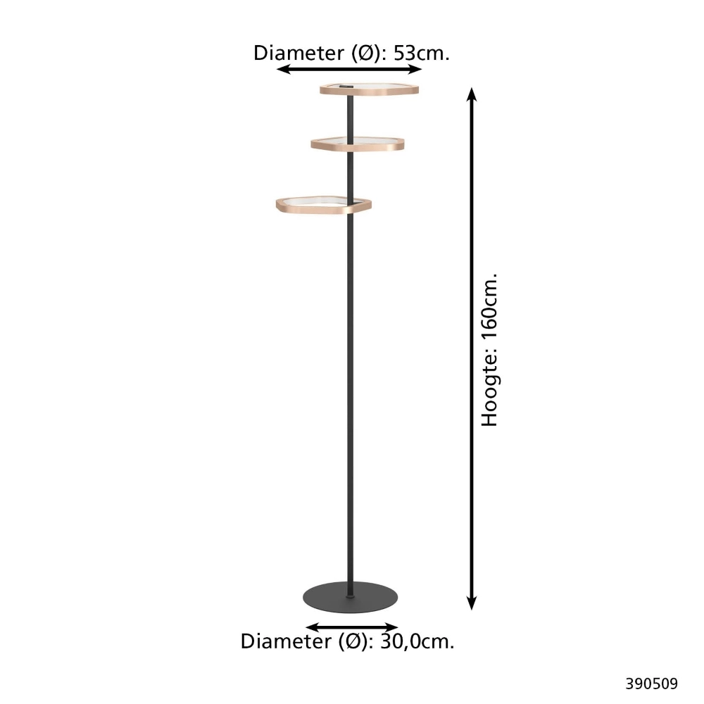 Unique floor lamp Estrella black with brown Stars of Light 9008606357789